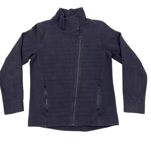 Lululemon Fleece To Be True Jacket Mock Neck Black 2 quilted athletic yoga